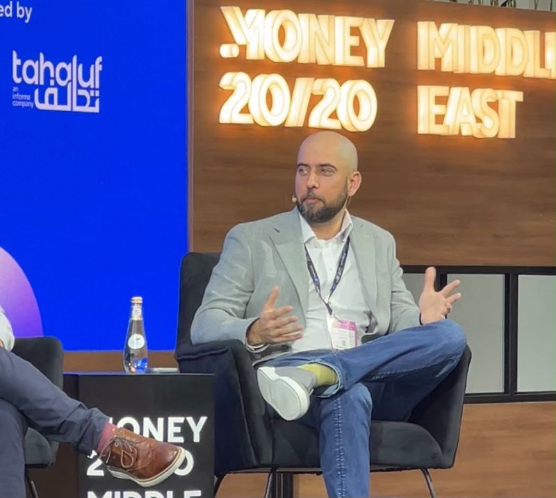 Ali Samir Oosman, SVP of Strategy, Partnerships and Investments at Disrupt.com, speaking on the Capital Flow Equation panel at Money20/20 Middle East 2026 in Riyadh