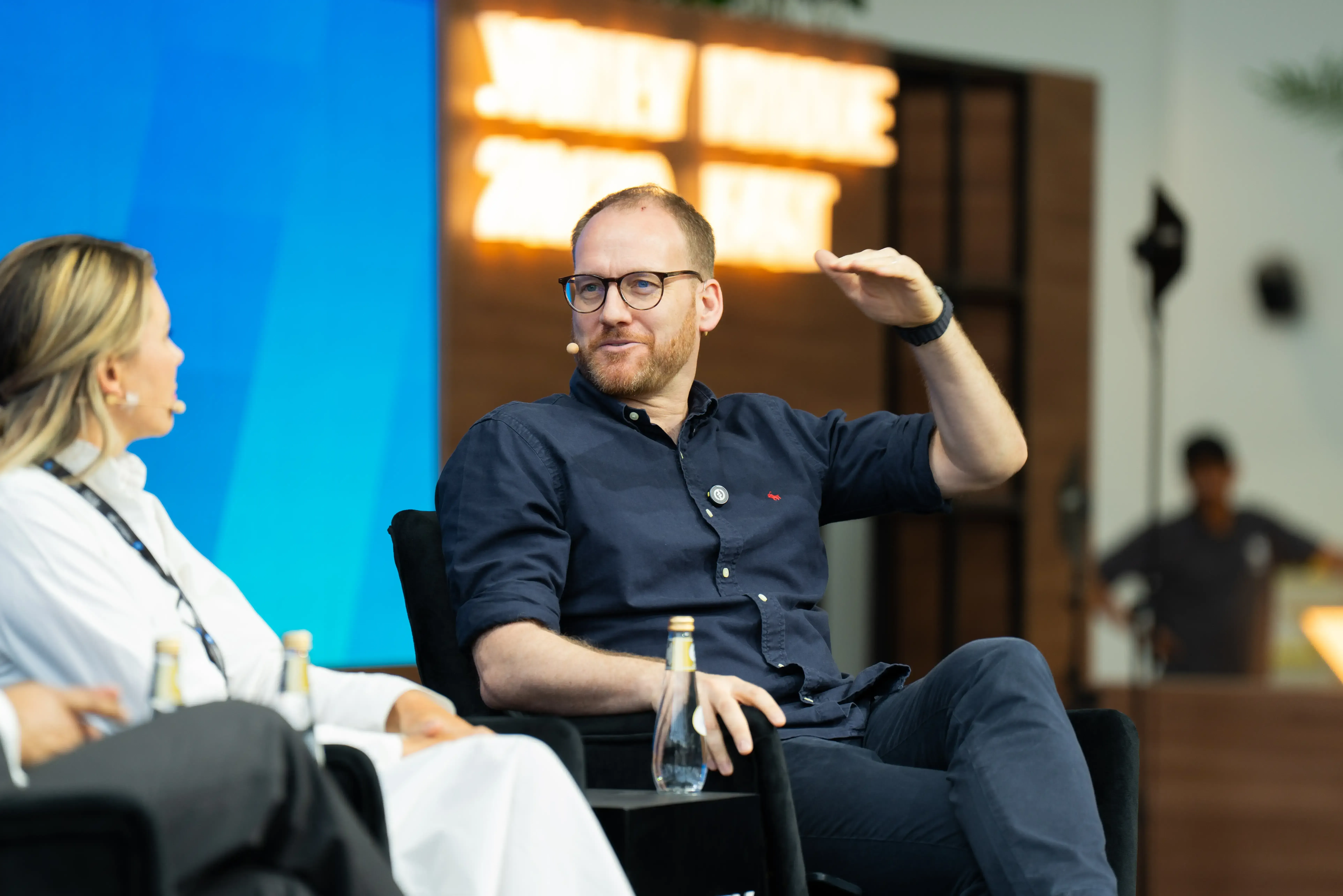 Dr. Jonathan Doerr, SVP of Venture Building at Disrupt.com, speaking on AI Native Ventures at Money20/20 Middle East 2026 in Riyadh.